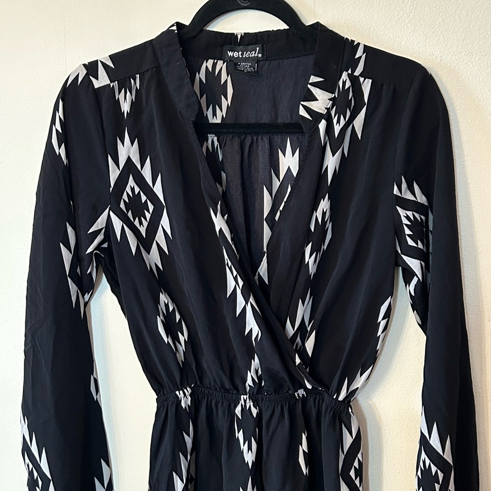 Wet Seal Black and White Patterned Jumpsuit